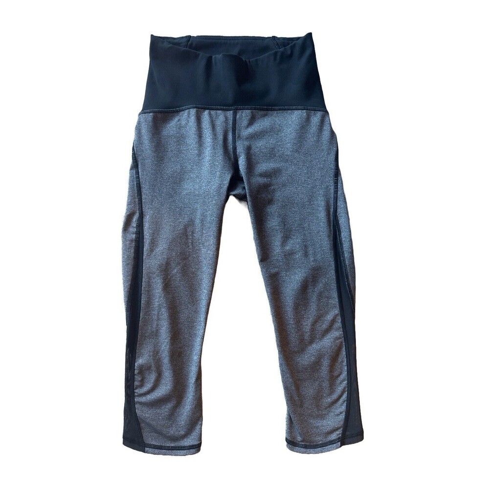 Lululemon Women's 4 Train Times Crop 17" TIght Gray Black LW6AHV